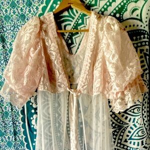 Vintage Sheer Tosca Lingerie Nightie Pink Robe